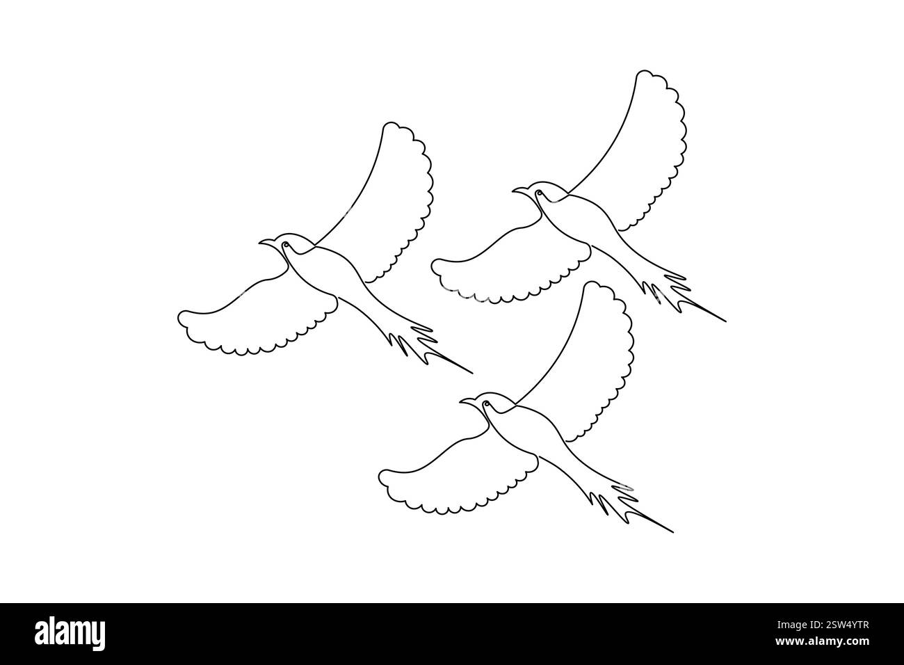 Il disegno continuo a una linea di uccello e lo stile minimalista isolano l'illustrazione vettoriale del contorno Illustrazione Vettoriale