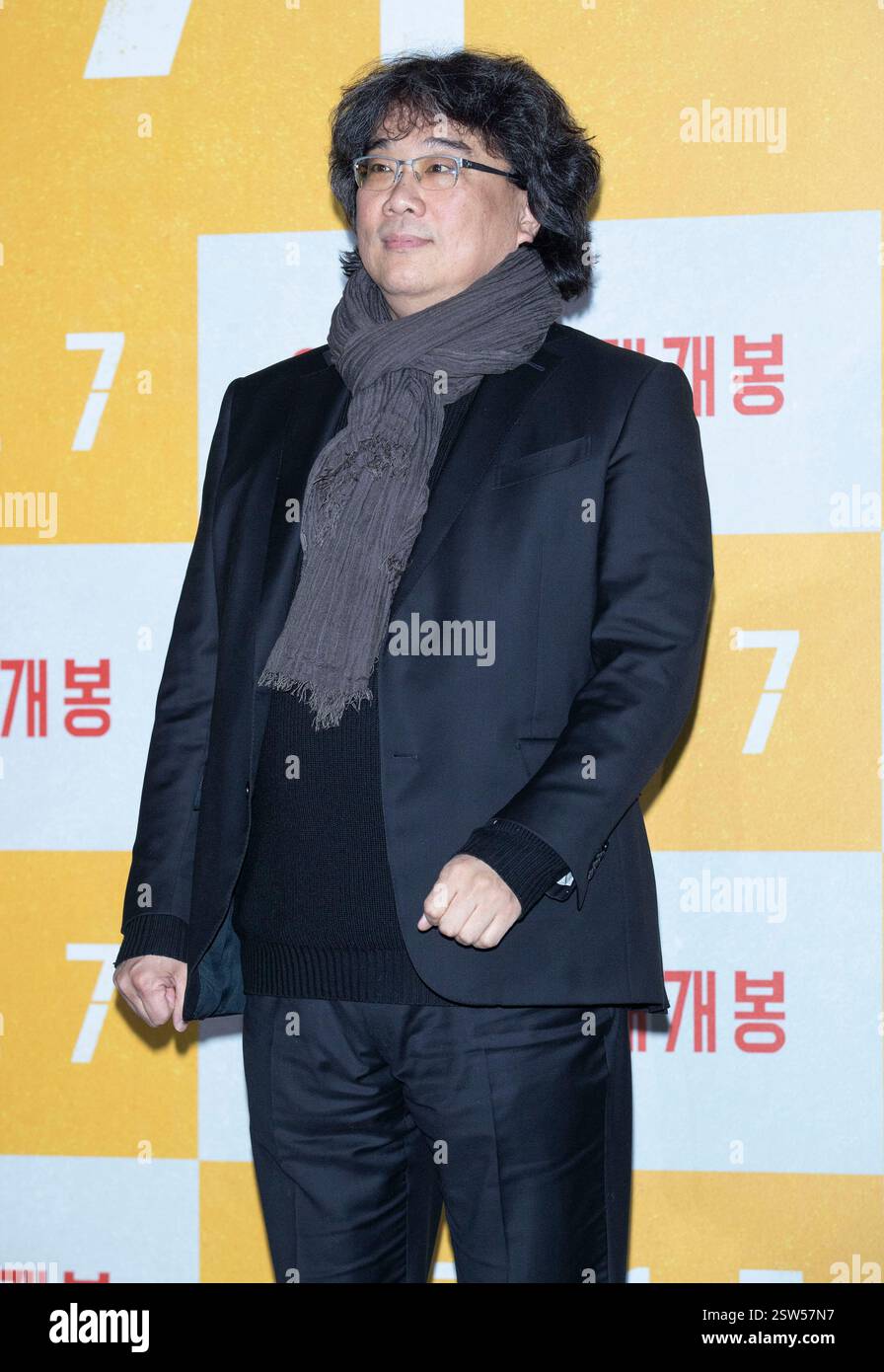 20 febbraio 2025 – Seul, Corea del Sud: Il regista sudcoreano Bong Joon-ho partecipa a una chiamata fotografica per la conferenza stampa del film «Mickey 17» al Coex Megabox Cinema di Seul, Corea del Sud, il 20 febbraio 2025. (Foto di Lee Young-ho/Sipa USA) Foto Stock
