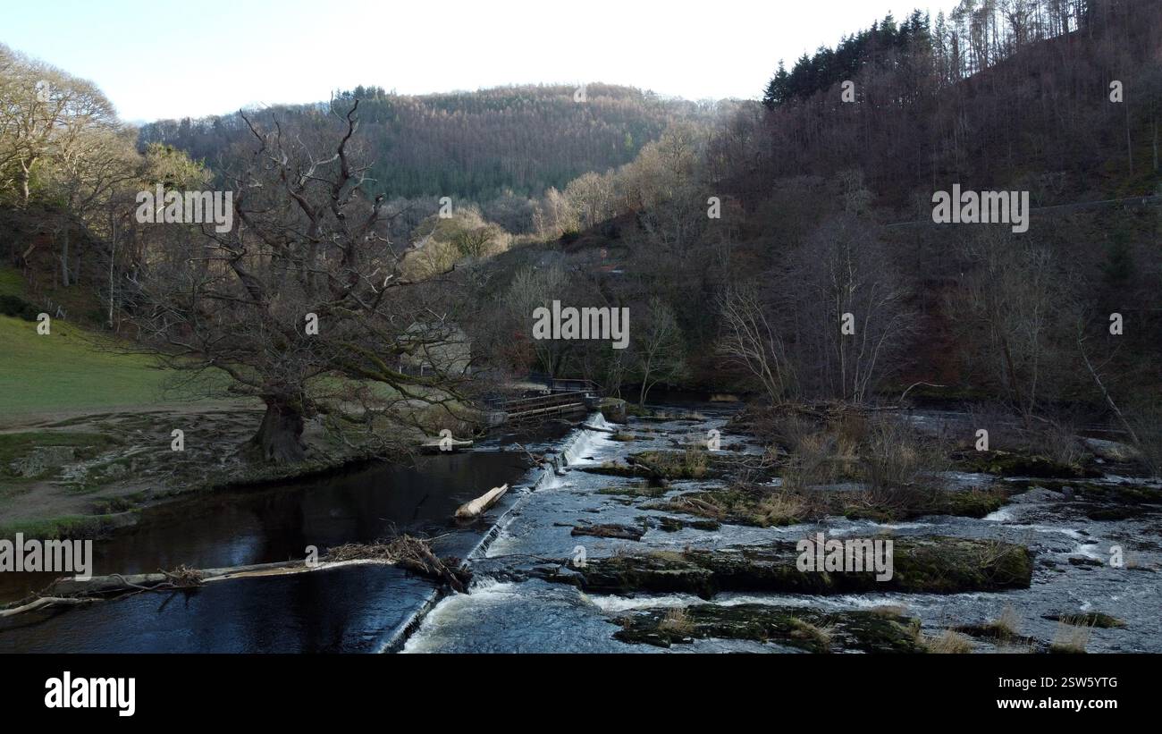 Horseshoe Falls, Llangollen Canal, Llangollen, Galles Foto Stock
