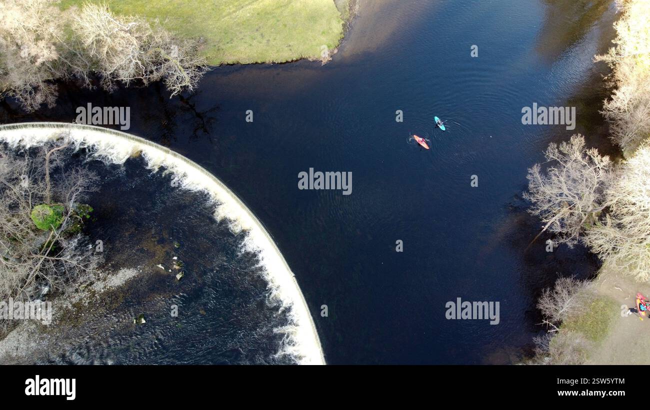 Horseshoe Falls, Llangollen Canal, Llangollen, Galles Foto Stock