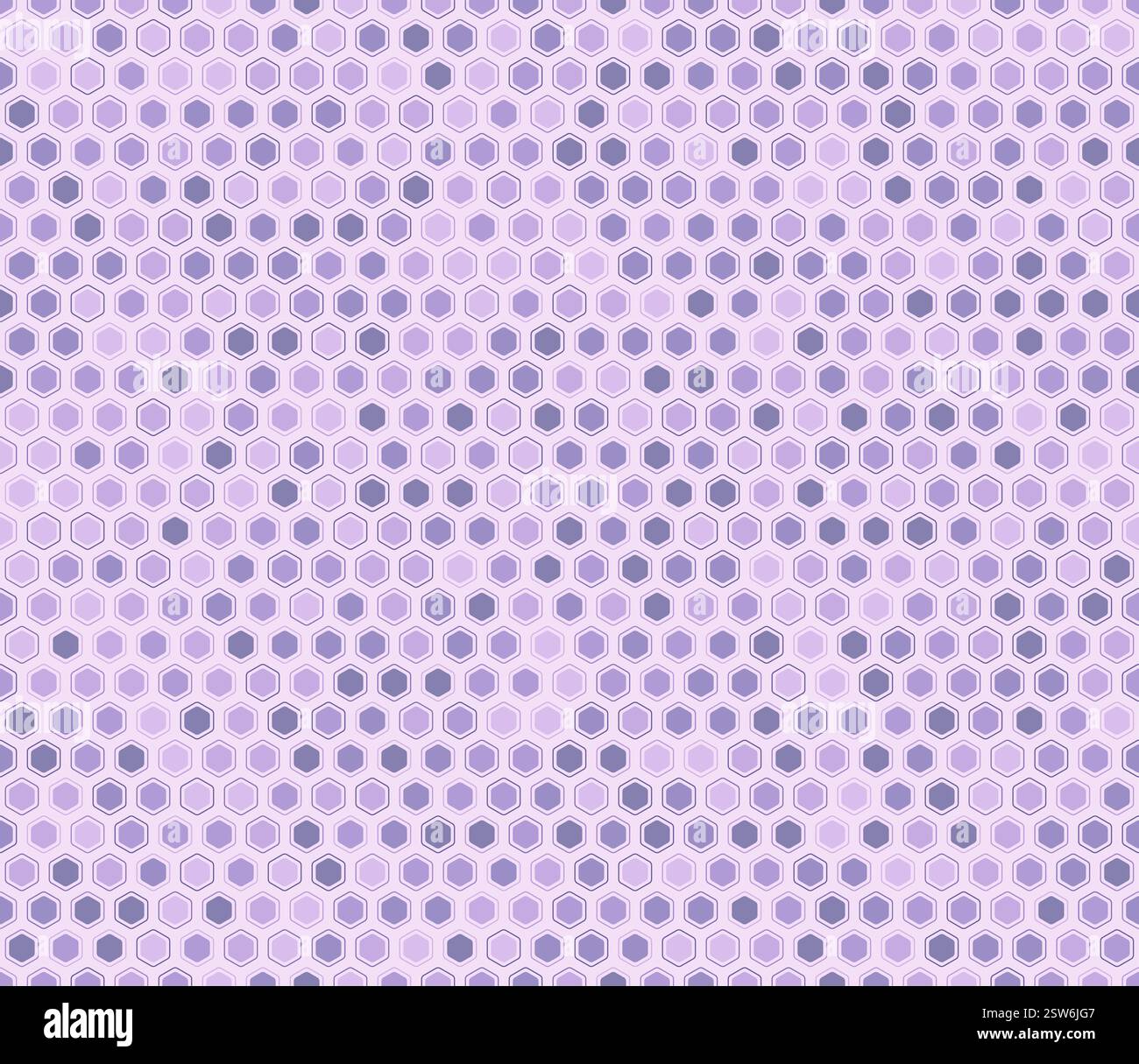 Sfondo esagoni a mosaico a nido d'ape. Esagoni arrotondati celle a mosaico con imbottitura e celle solide interne. Toni di colore viola. Profili esagonali. Illustrazione Vettoriale