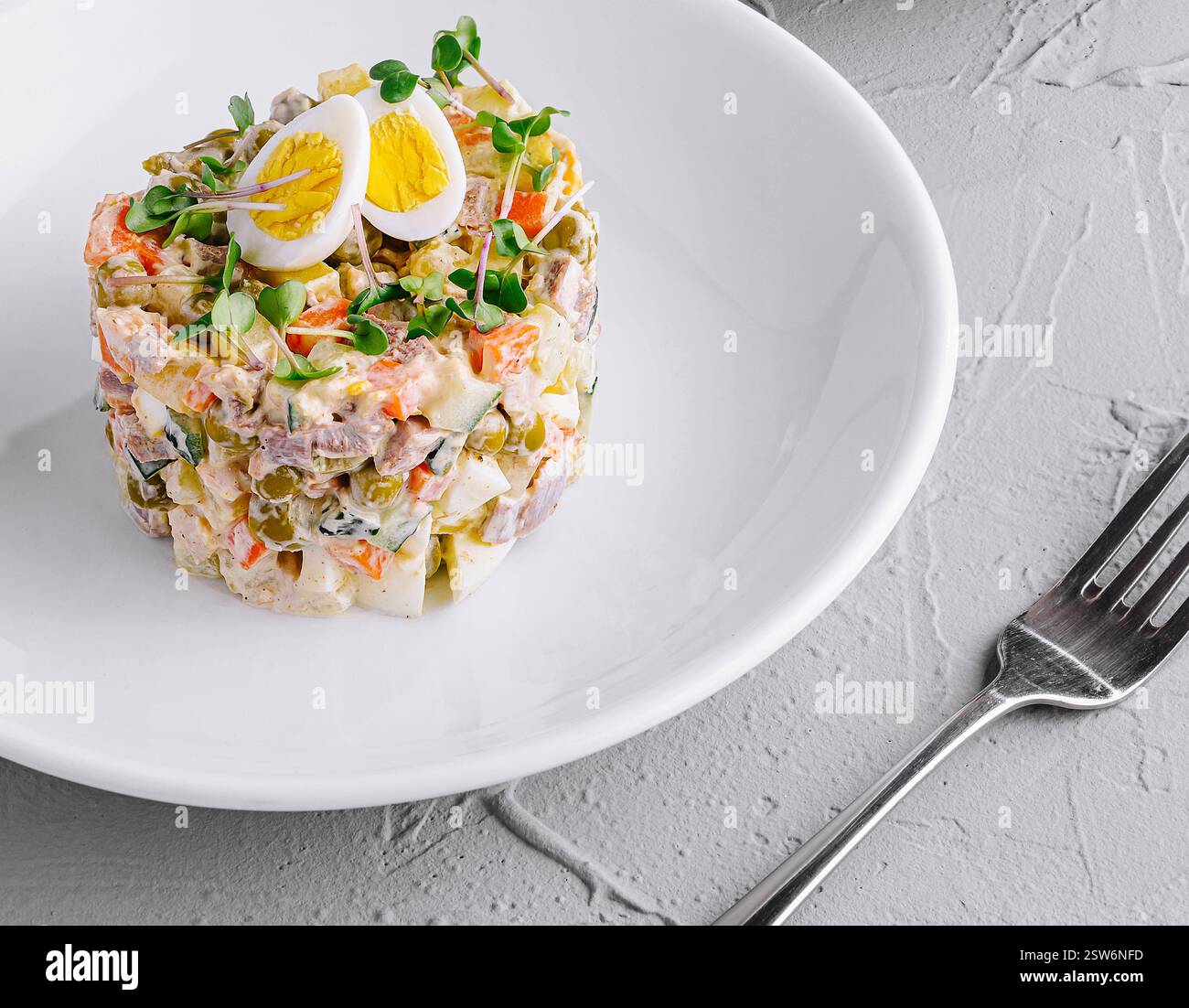 Insalata natalizia con presentazione elegante Foto Stock