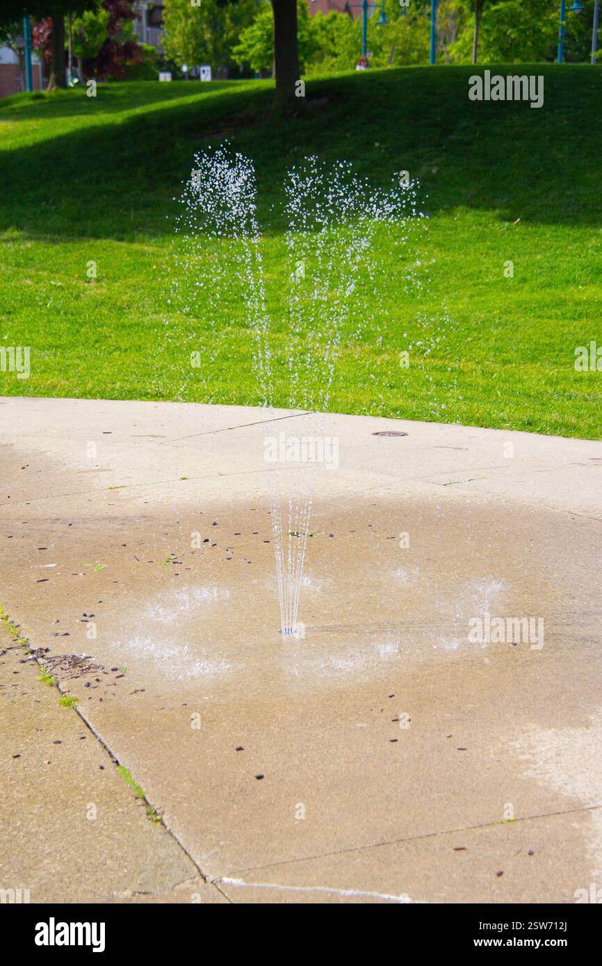 Fontana con giochi d'acqua Foto Stock