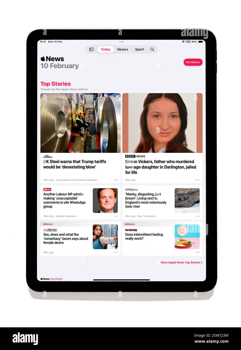 App Apple News su iPad Foto Stock