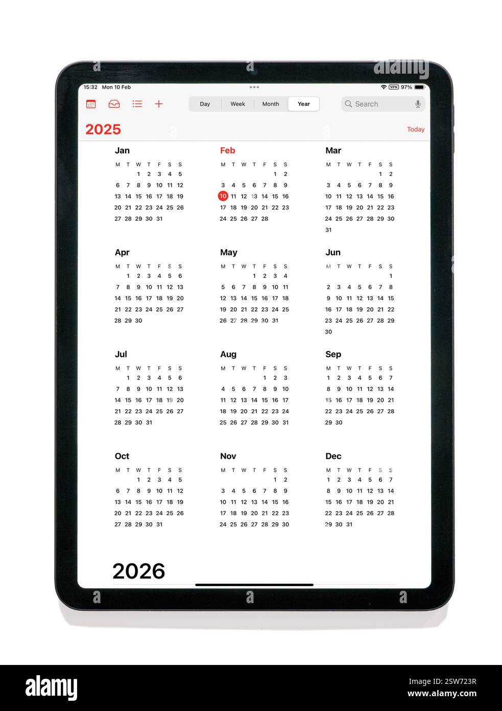 App calendario iCal su iPad Foto Stock