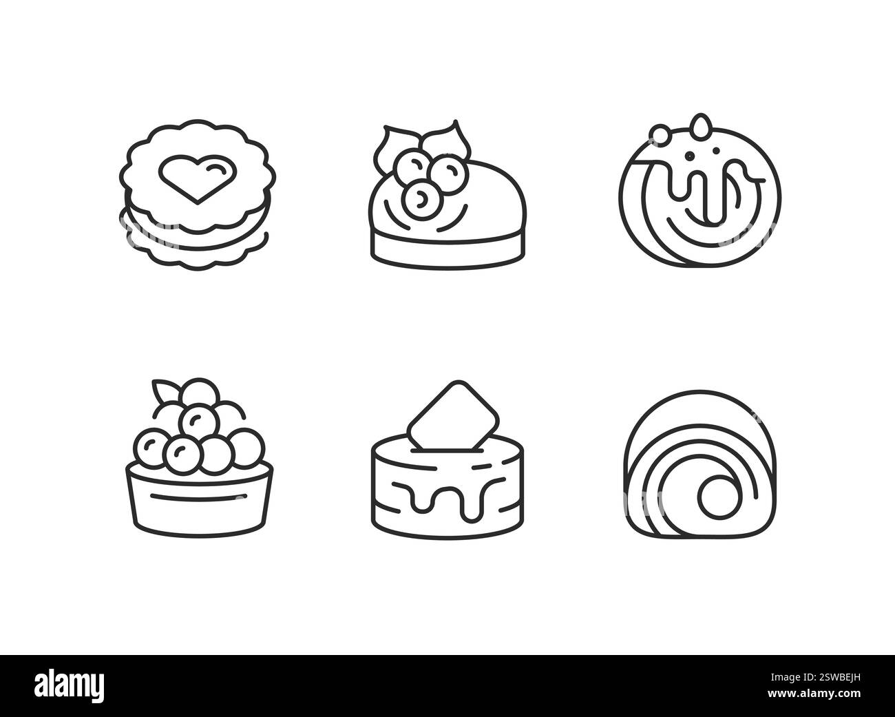Set icone torta Illustrazione Vettoriale