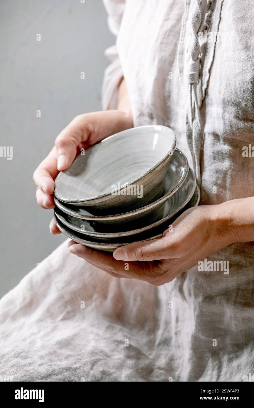 Set di ciotole vuote Foto Stock