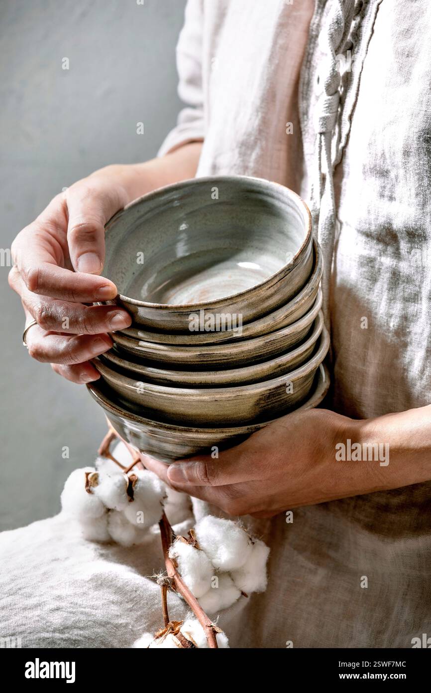 Set di ciotole vuote Foto Stock