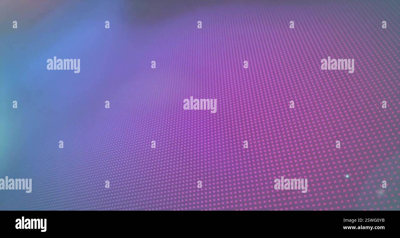 Immagine astratta di punti rosa e blu sfumati che formano un motivo digitale Foto Stock