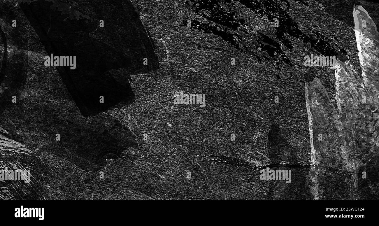 Immagine di forme nere e grigie in movimento su sfondo nero Foto Stock