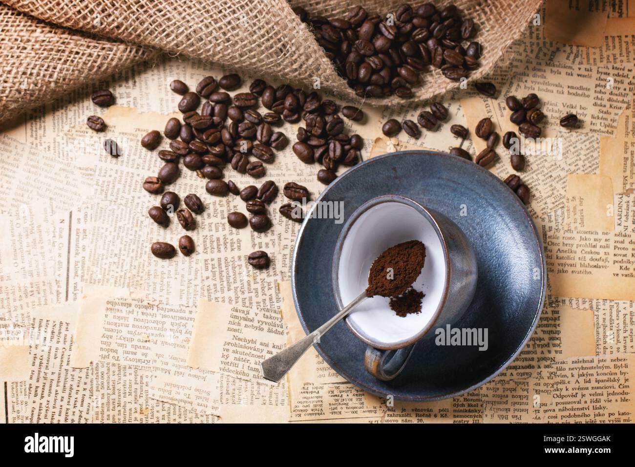 Fondi di caffè Foto Stock