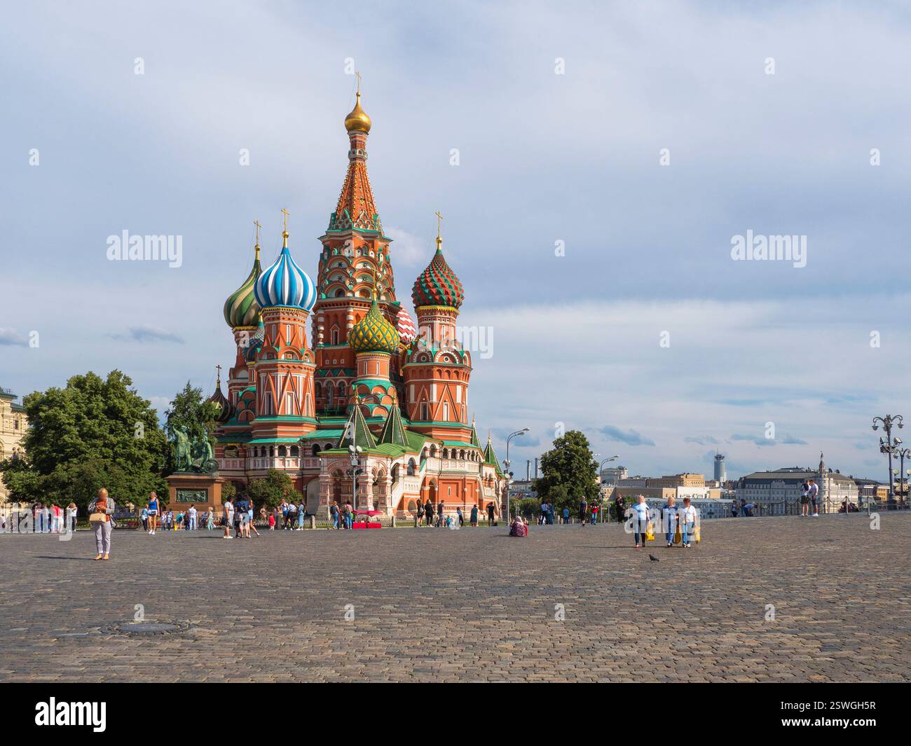 Mosca, Russia, Piazza Rossa, veduta della Cattedrale di San Basilio in sintesi Foto Stock