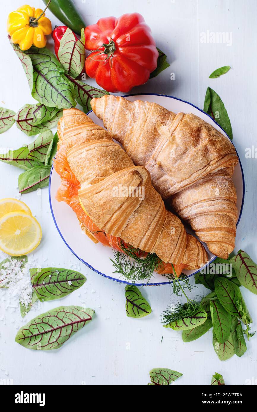 Sandwich con salmone salato Foto Stock