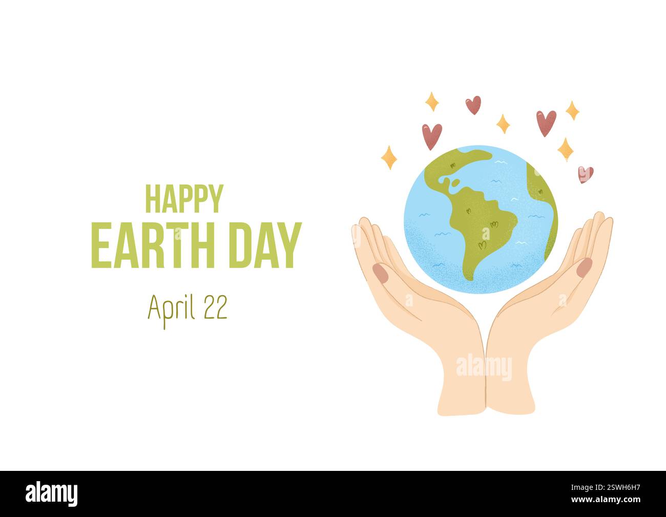 Happy Earth Day - poster di sensibilizzazione ambientale Illustrazione Vettoriale