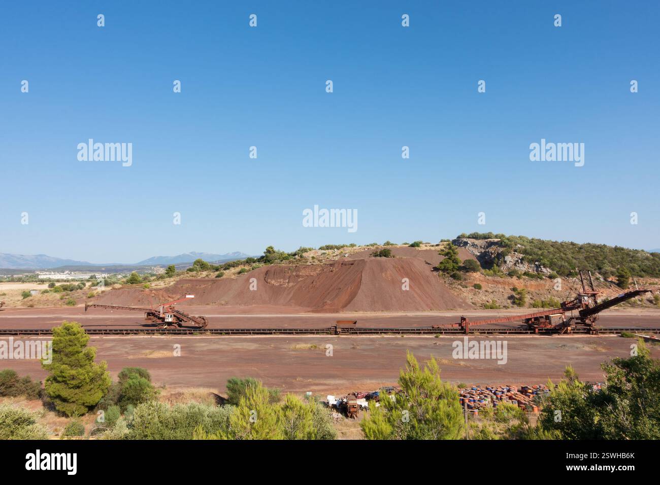 Sito di un'industria mineraria in Messapia, Evia centrale, Grecia Foto Stock