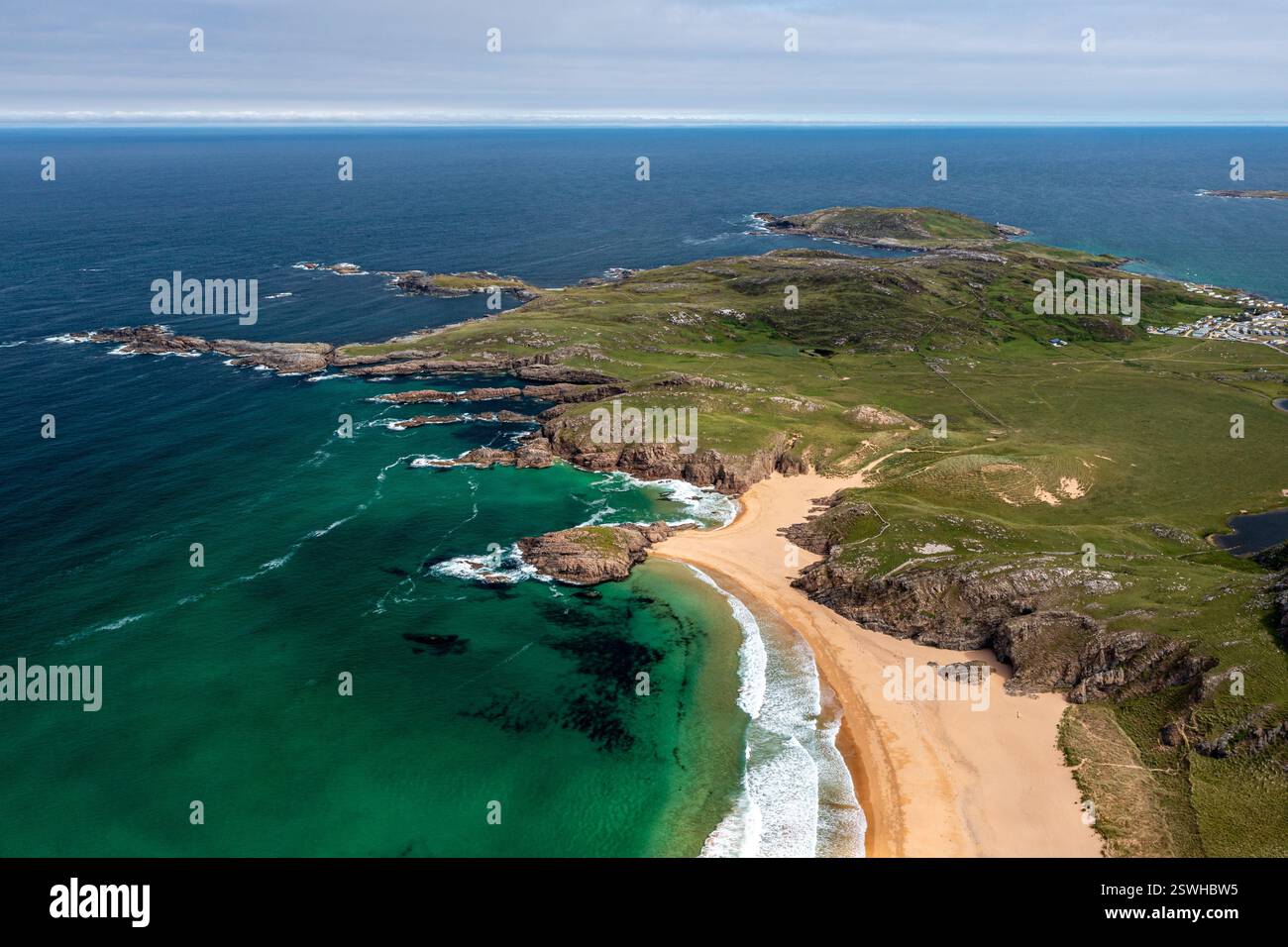 Boyeeghter Bay, alias Murder Hole Beach, Contea di Donegal, Irlanda Foto Stock