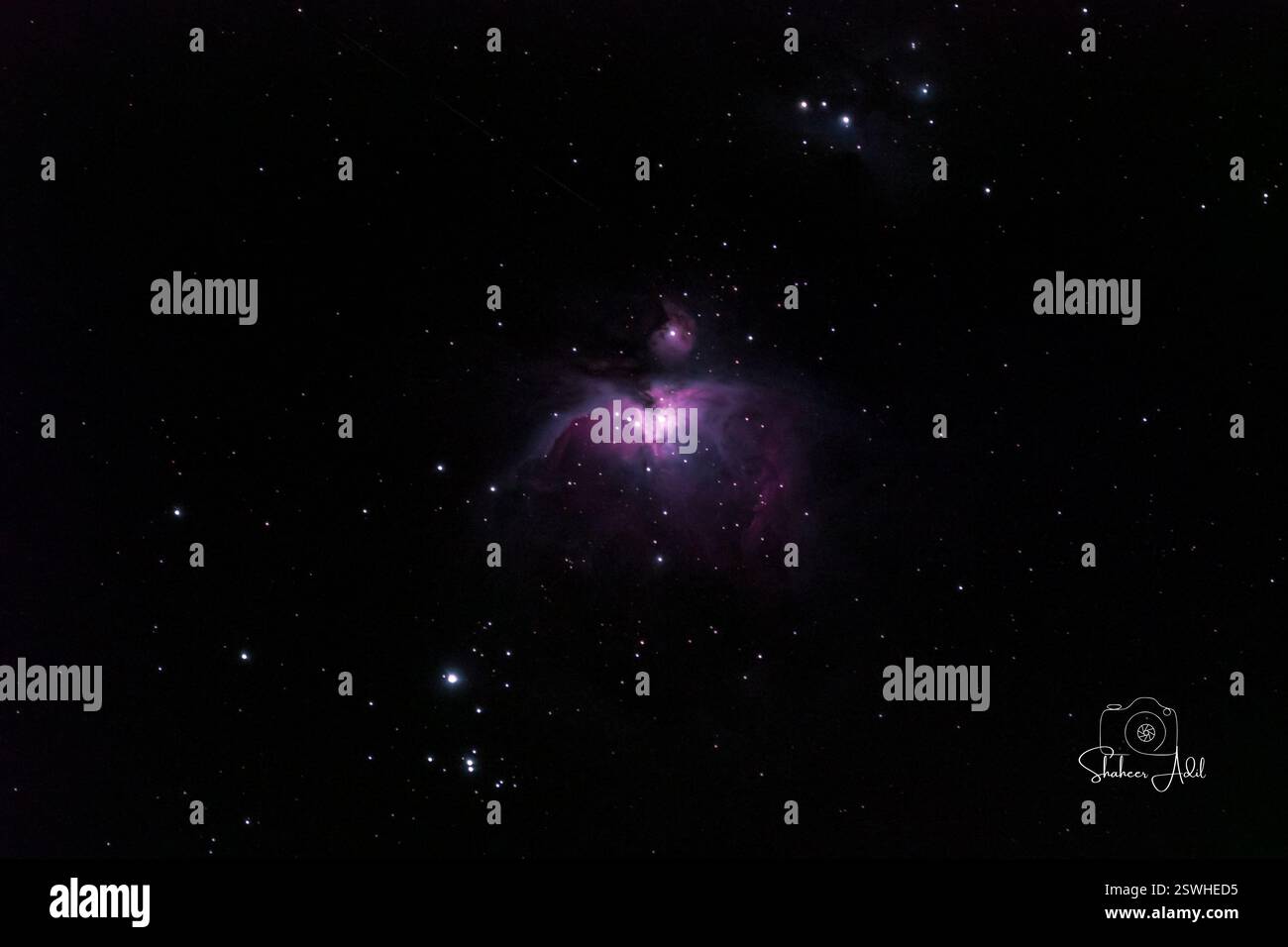 La nebulosa Orion brilla grazie alla vista dell'obiettivo da 600 mm Foto Stock