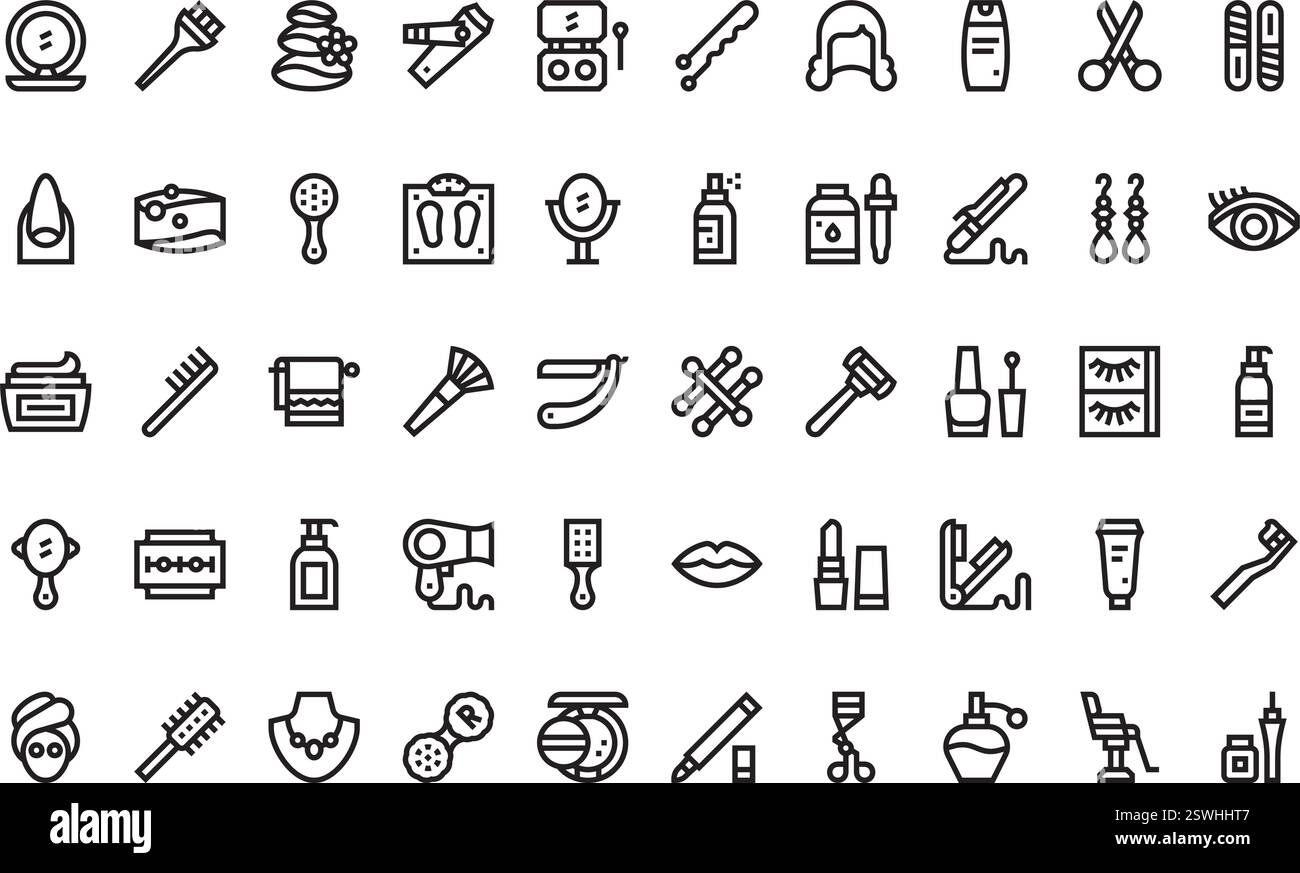 Raccolta di icone vettoriali di alta qualità con traccia modificabile. Ideale per progetti professionali e creativi. Illustrazione Vettoriale