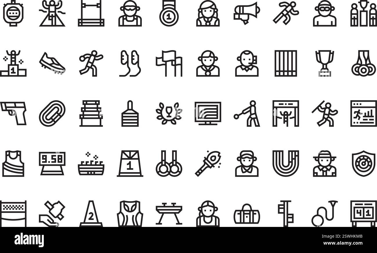 Raccolta di icone vettoriali di alta qualità con traccia modificabile. Ideale per progetti professionali e creativi. Illustrazione Vettoriale