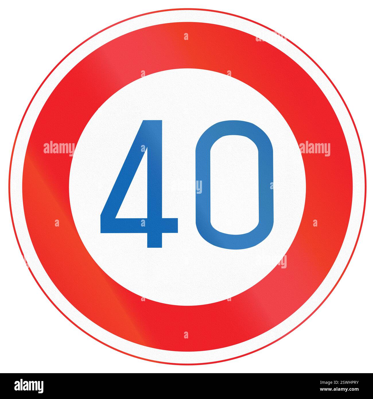 Segnale stradale giapponese - limite di velocità massimo 40 chilometri all'ora. Foto Stock