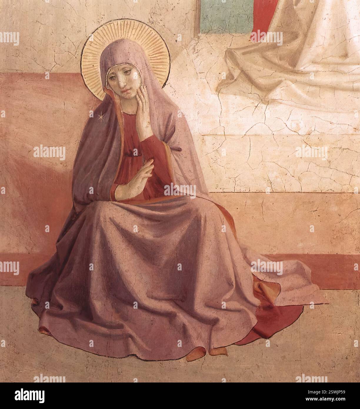 GOZZOLI, Benozzo (nato ca. 1420, Firenze, d. 1497, Pistoia) il deriso di Cristo (particolare) 1440-41 affresco Convento di San Marco, Firenze questo è un dettaglio dell'affresco sulla parete della cella 7 del Convento di San Marco a Firenze. Il giovane Benozzo Gozzoli fu apprendista nella bottega di Giovanni da Fiesole, conosciuto come fra Angelico. Collaborò alla decorazione pittorica del convento domenicano di San Marco a Firenze. La completa integrazione dello stile artistico giovanile di Benozzo con quello di fra Angelico, un affermato maestro di oltre quarant'anni, lo ha fatto sì Foto Stock