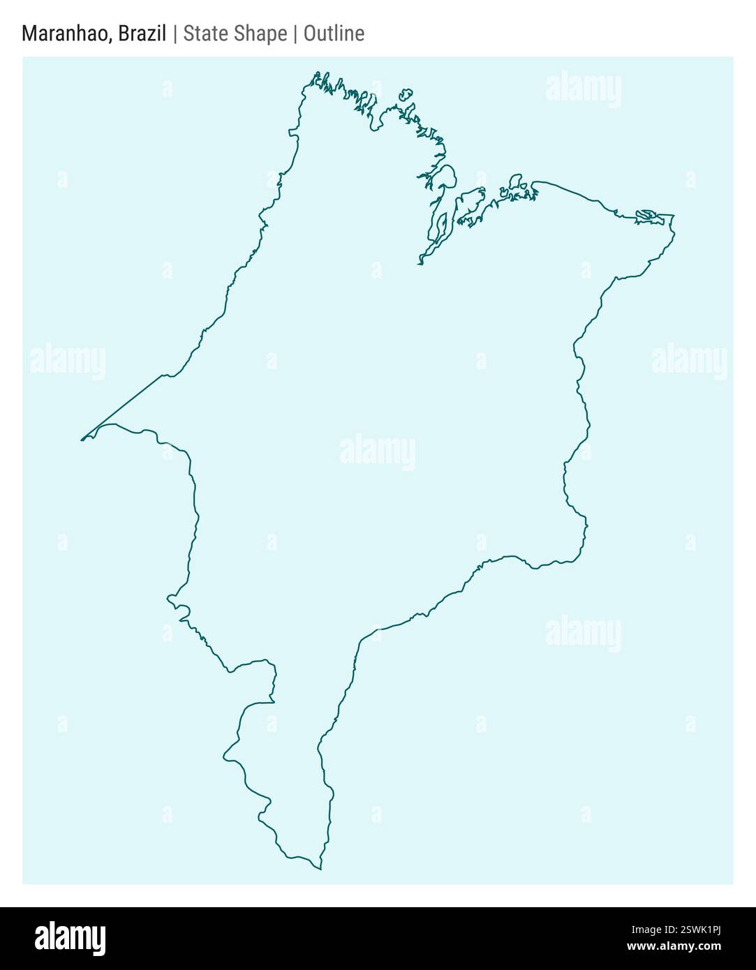 Maranhao, Brasile. Semplice mappa vettoriale. Stato forma. Stile contorno. Confine di Maranhao. Illustrazione vettoriale. Illustrazione Vettoriale