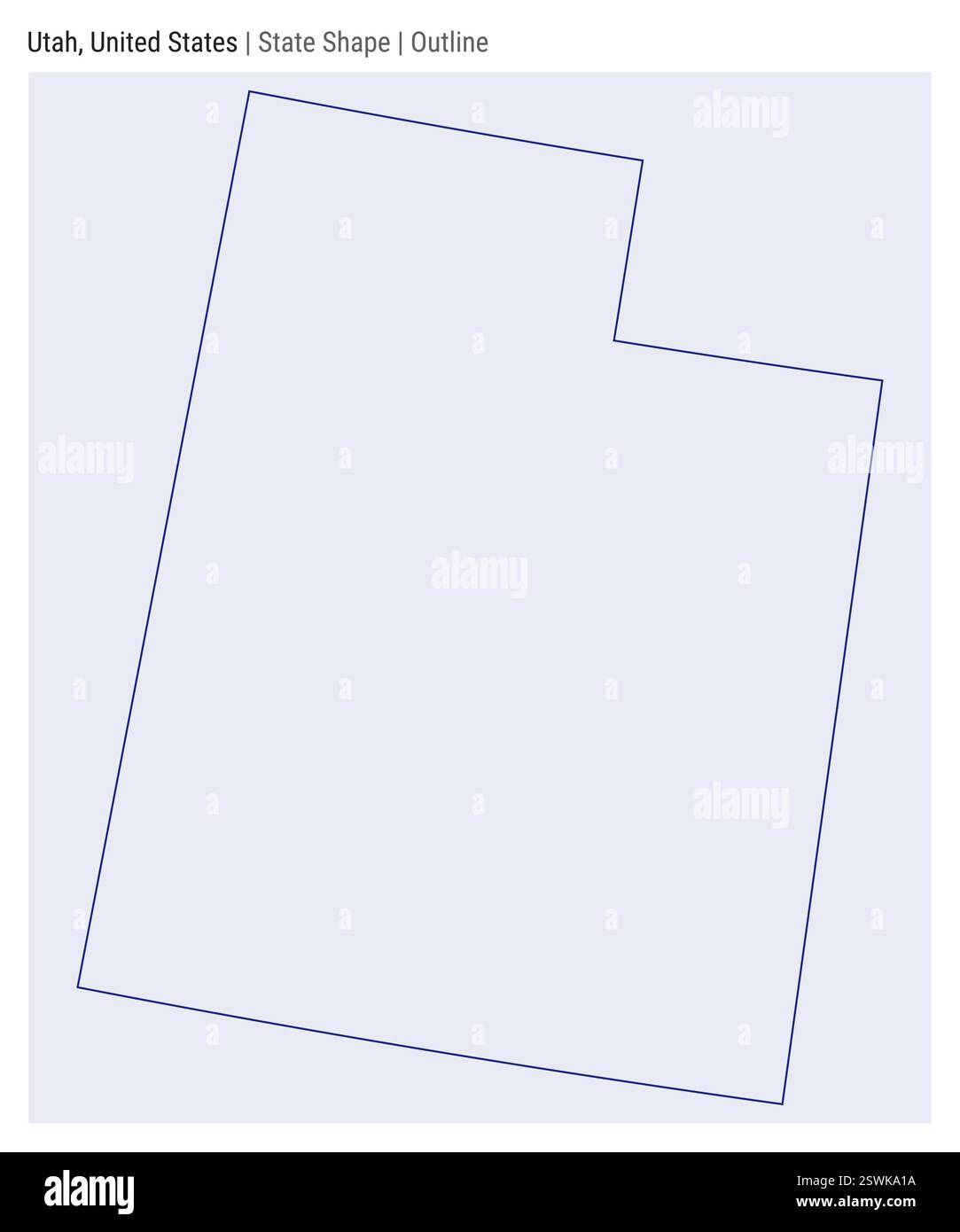 Utah, Stati Uniti. Semplice mappa vettoriale. Stato forma. Stile contorno. Confine dello Utah. Illustrazione vettoriale. Illustrazione Vettoriale