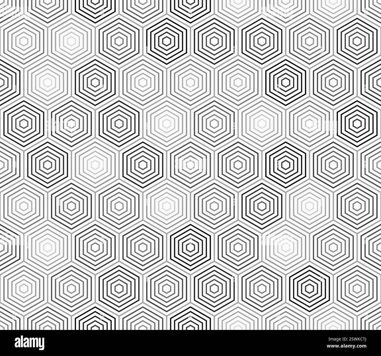 Sfondo esagoni a mosaico a nido d'ape. Sfumature delle tonalità di colore grigie. Semplici esagoni impilati. Celle esagonali. Motivo senza cuciture. Illustrazione Vettoriale