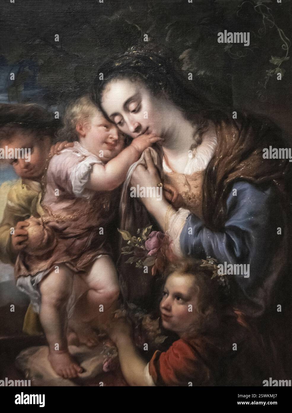 Jurgen Ovens: "Madre con i suoi tre figli" (1657) Foto Stock