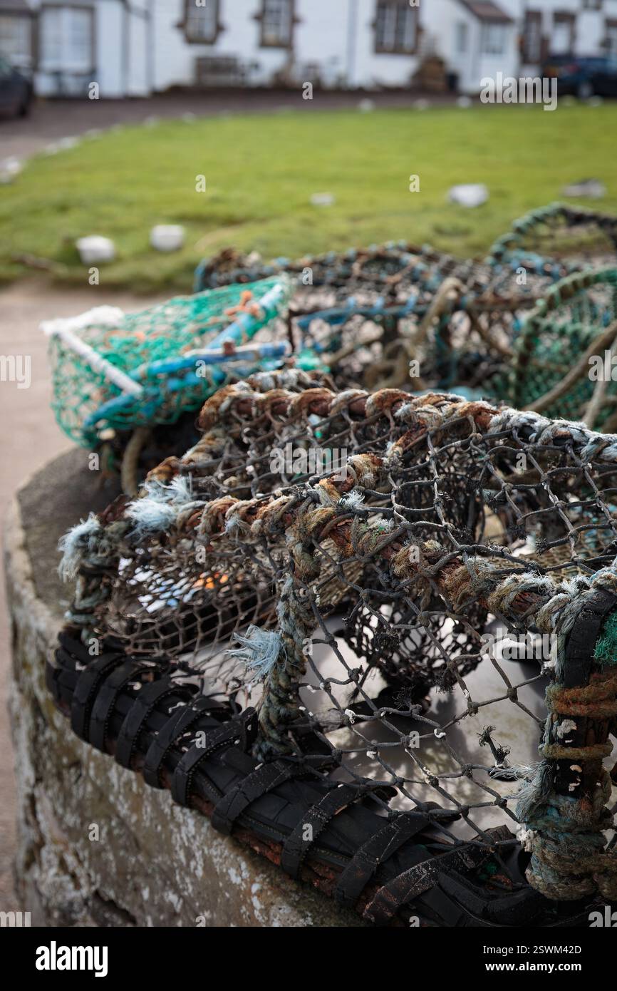 Industria della pesca, corde, aragoste, boe, ecc. Foto Stock