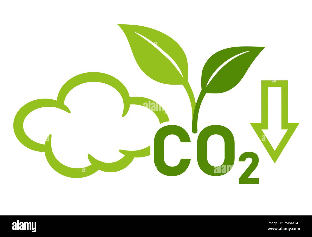 Riduzione delle emissioni di anidride carbonica di CO2, riduzione dei gas a effetto serra di carbonio, tecnologia ecocompatibile pulita. Basso inquinamento atmosferico. Controllo ecologico del fumo Illustrazione Vettoriale