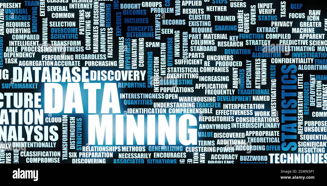 Struttura delle informazioni di data mining e statistiche di marketing Foto Stock