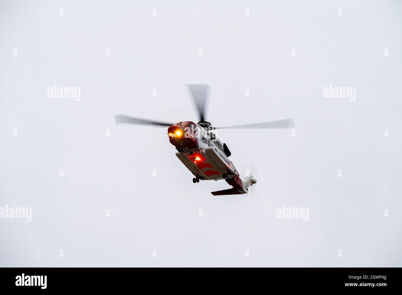 Sikorsky S-92-A elicottero operato da Bristow elicotteri per la guardia costiera di H.M. Bawdsey Ferry Suffolk Foto Stock
