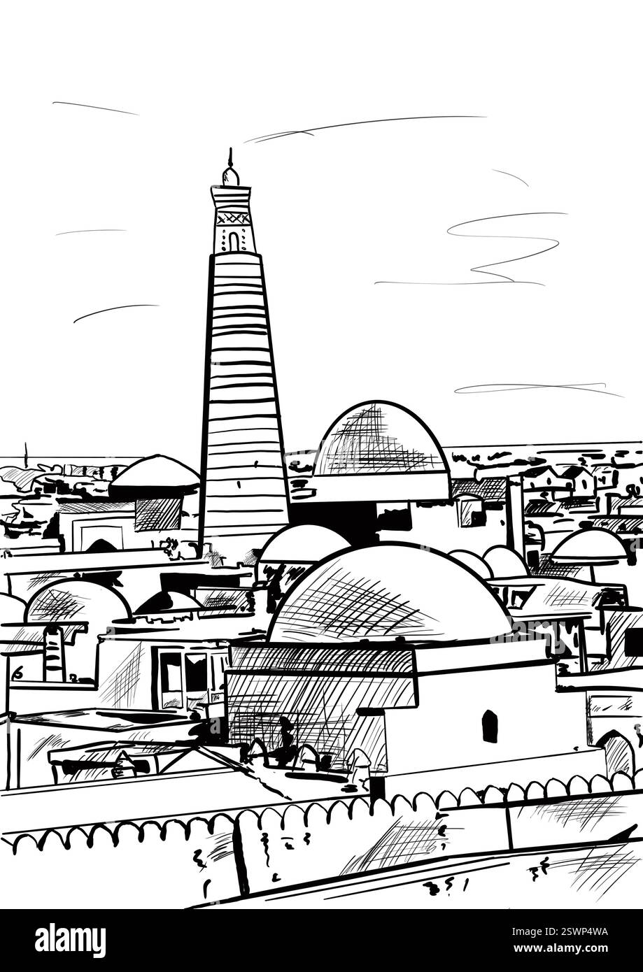 I turisti camminano nell'antica città Foto Stock