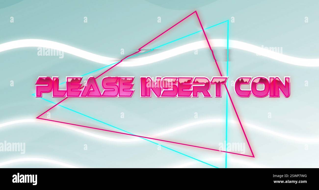 Immagine di inserire il testo della moneta sopra le forme al neon Foto Stock