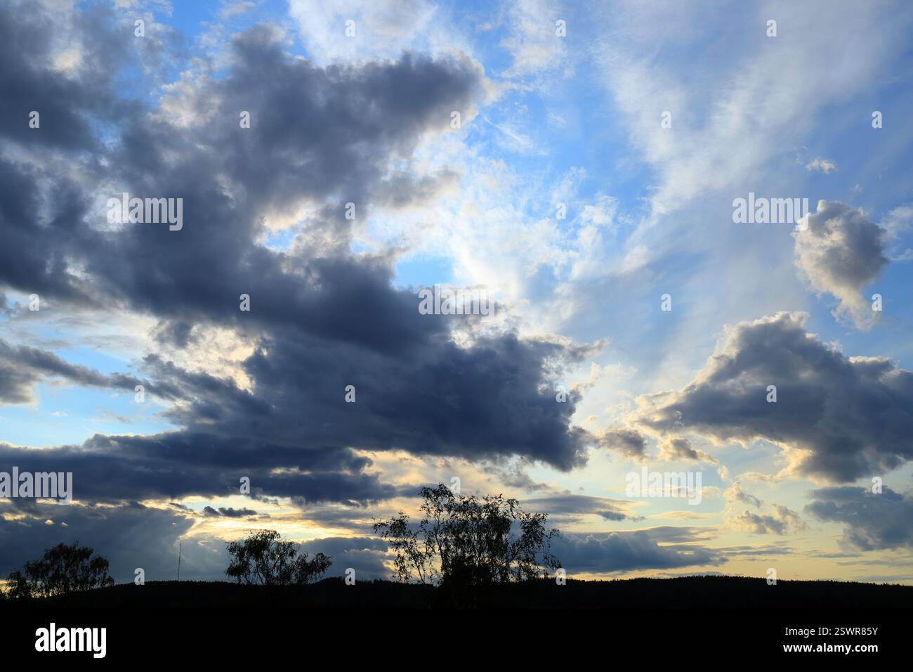 Cielo nuvoloso blu. Svezia. Foto Stock
