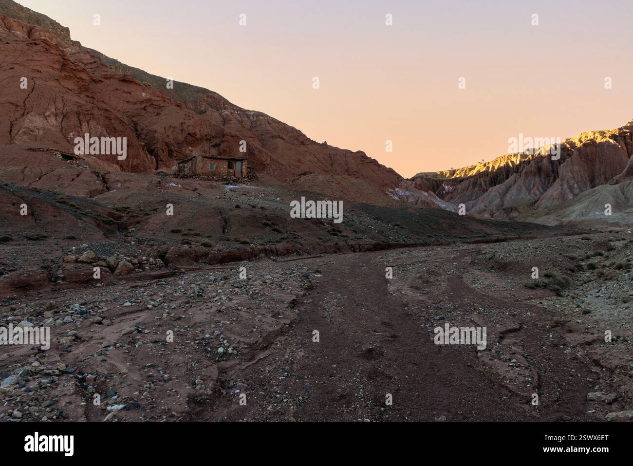 L'antica miniera di sale di Telouet nella regione dell'alto Atlante del Marocco. Foto Stock