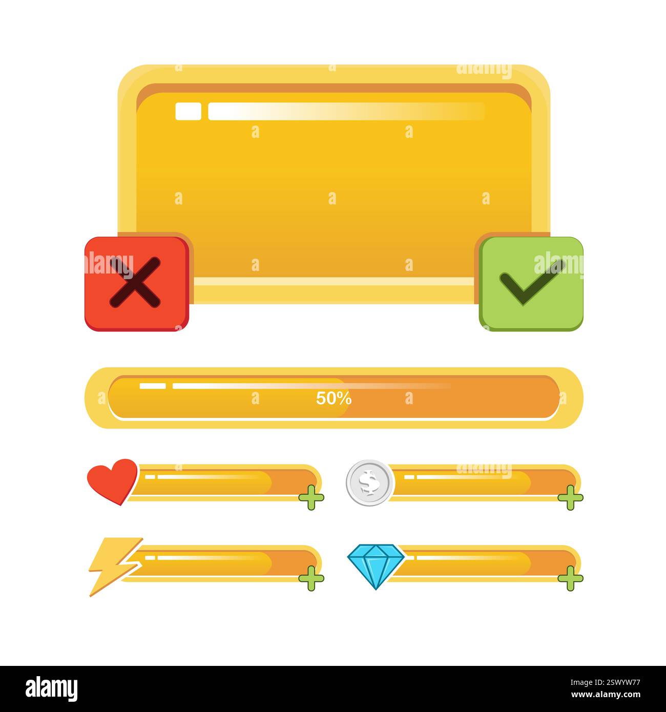 Interfaccia utente per giochi o app mobili Illustrazione Vettoriale