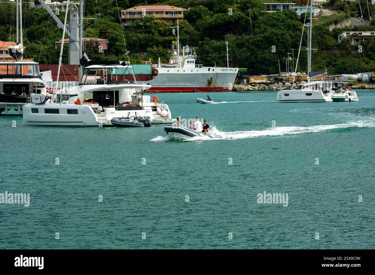Yachts Road Town, Tortola Isole Vergini britanniche Foto Stock