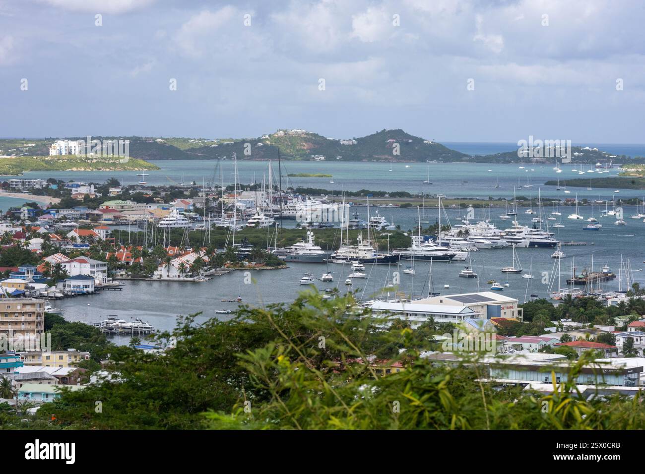 Yacht al Saint Martin Caribbean Foto Stock