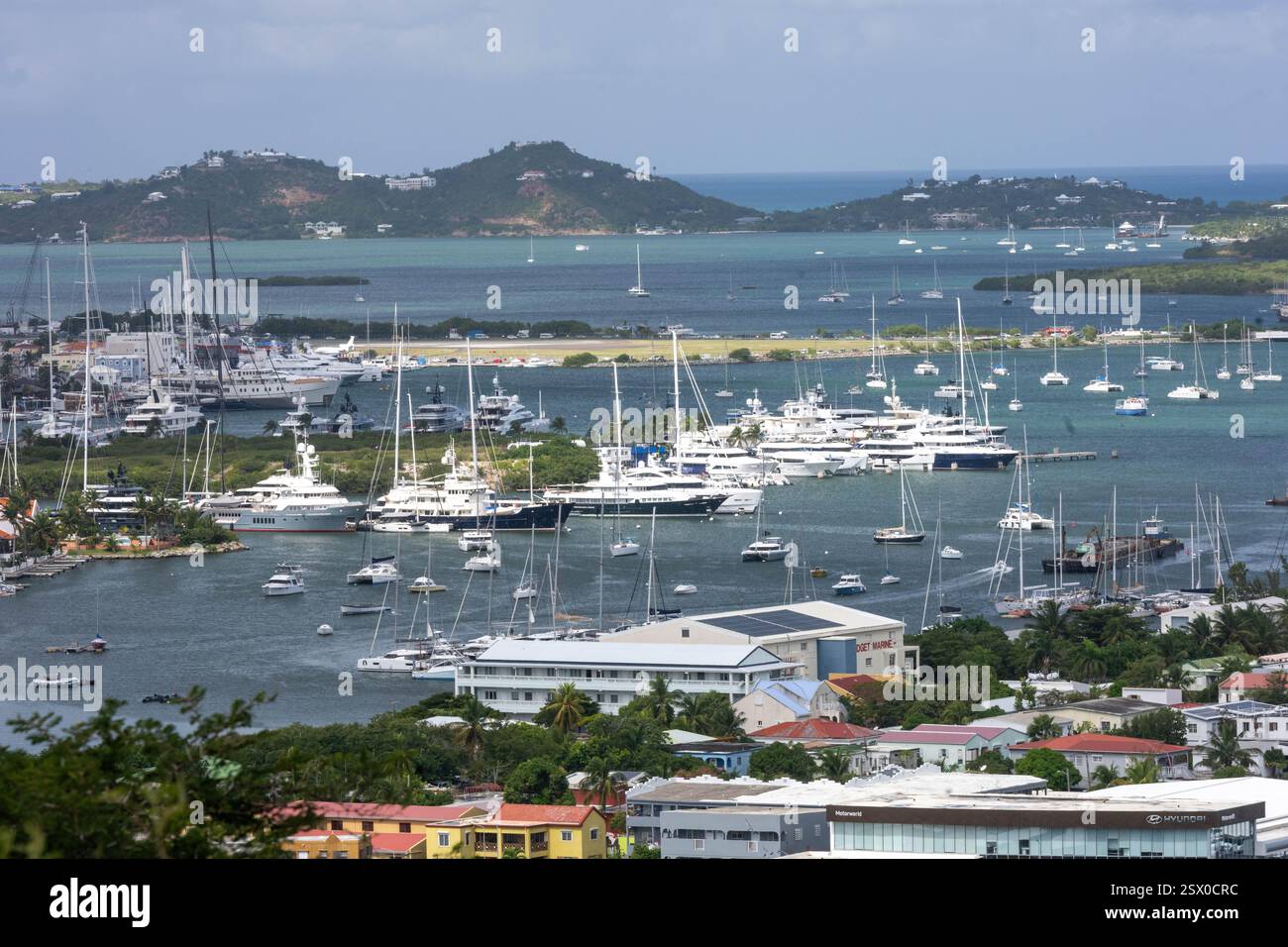 Yacht al Saint Martin Caribbean Foto Stock