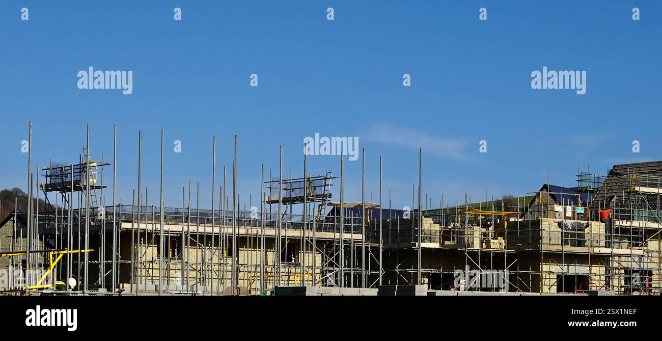 Sito di costruzione a New Mills, Derbyshire Foto Stock
