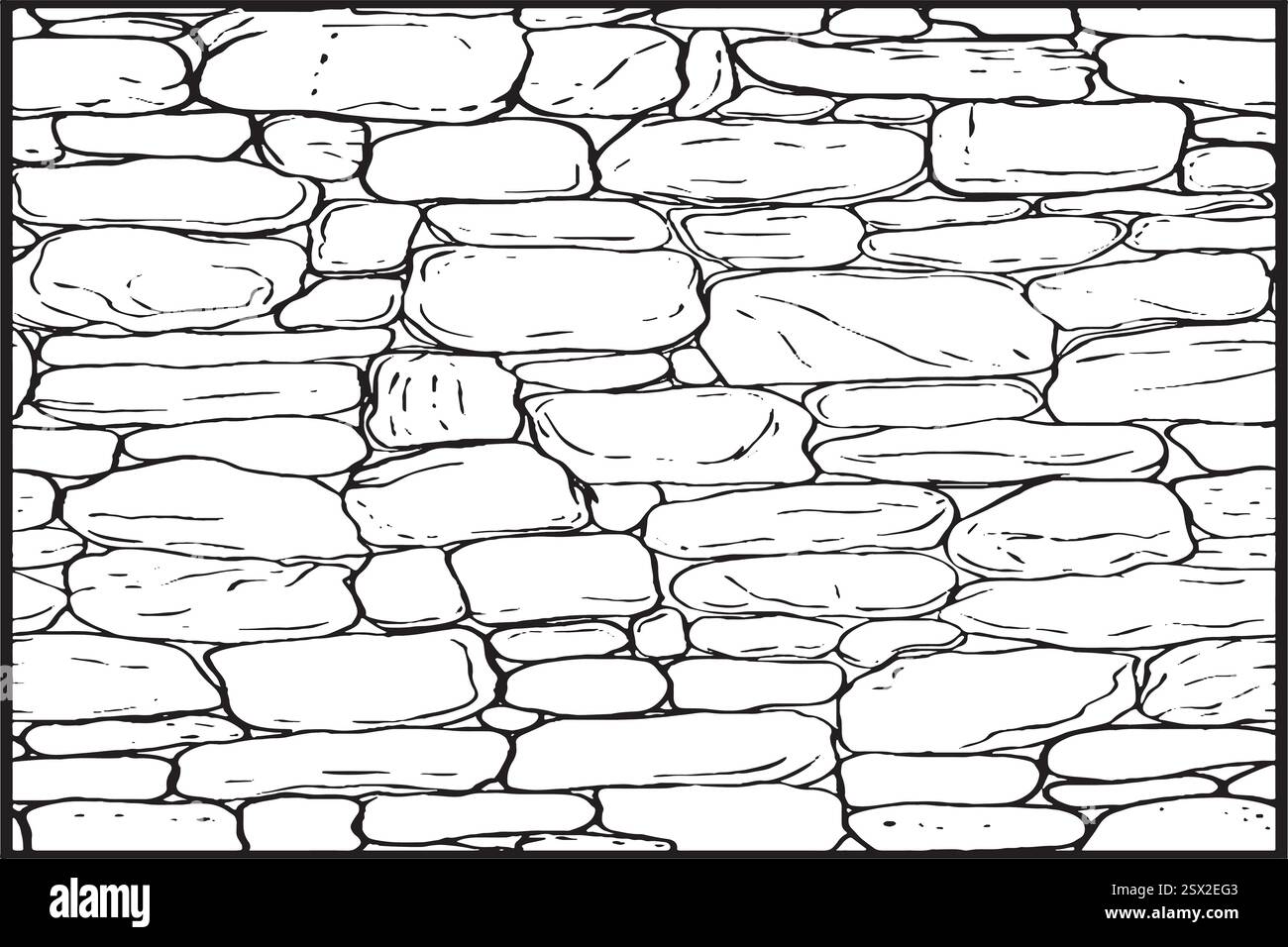 Struttura vettoriale disegnata a mano di muri o sett di mattoni (pavimentazione). Asfaltatrice senza cuciture. Stile urbano ornamento strutturato in stile art di linea. Illustrazione Vettoriale