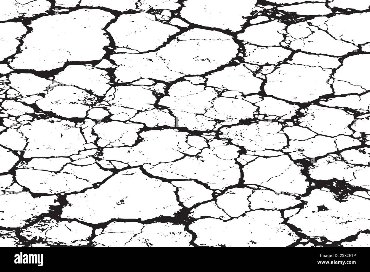 Grunge la consistenza naturale del terreno asciutto e fessurato. Sfondo monocromatico di una superficie desertica asciutta con crepe, macchie, rumore e granulosità. Modello di sovrapposizione. Illustrazione Vettoriale