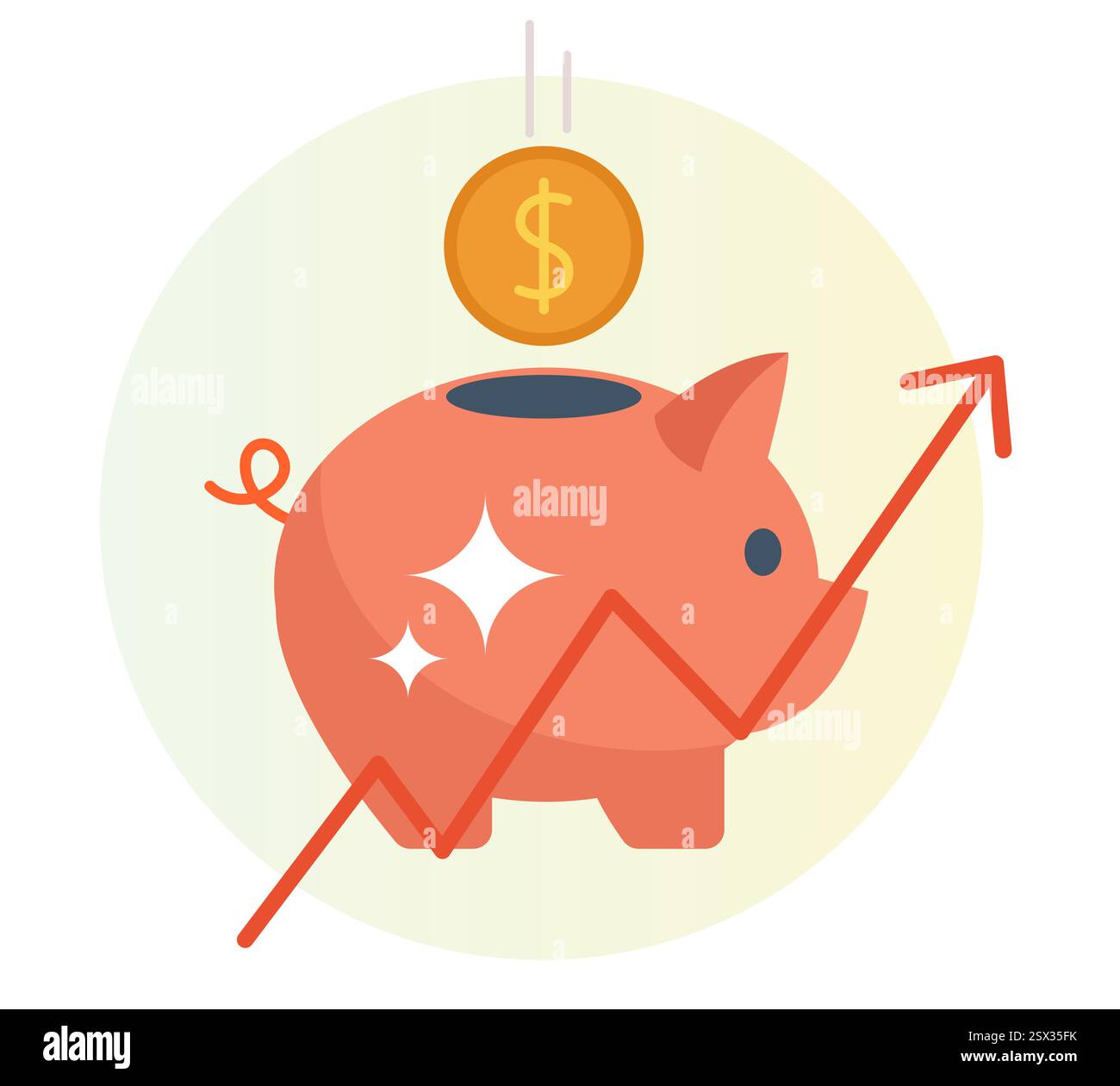 Crescita del risparmio di INTELLIGENZA ARTIFICIALE - icona Piggy Bank - continua a salvare - illustrazione come file EPS 10 Illustrazione Vettoriale