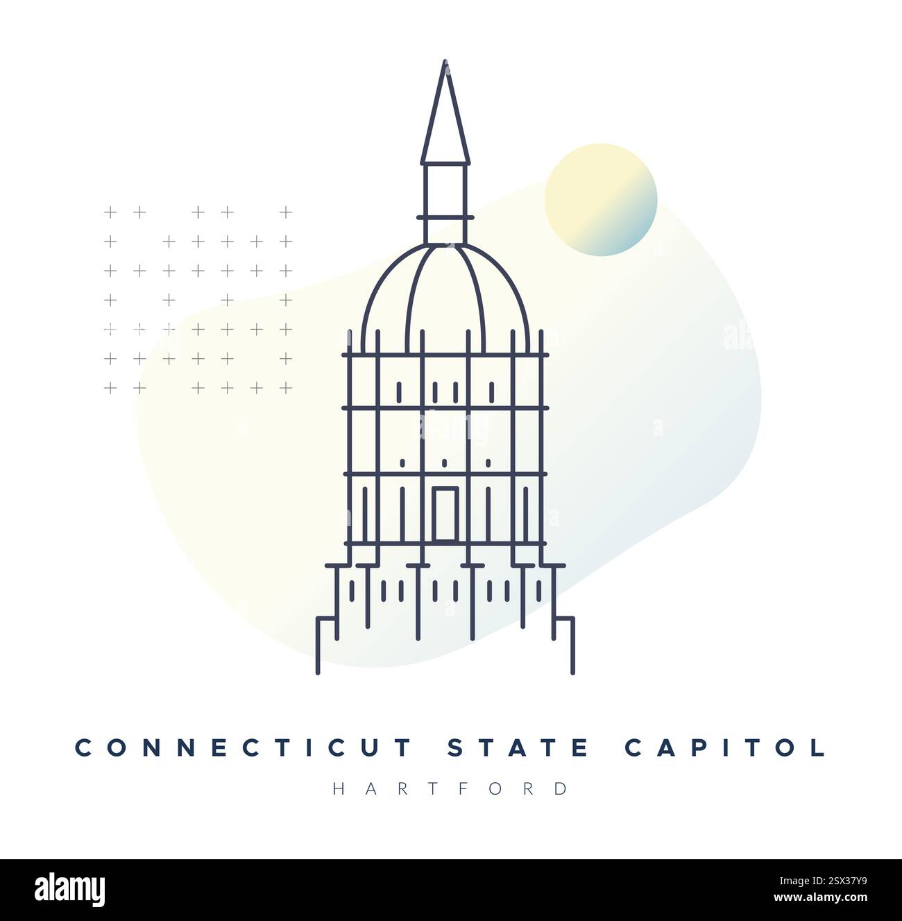 Connecticut State Capitol - Hartford - Stock Illustration as EPS 10 file Illustrazione Vettoriale