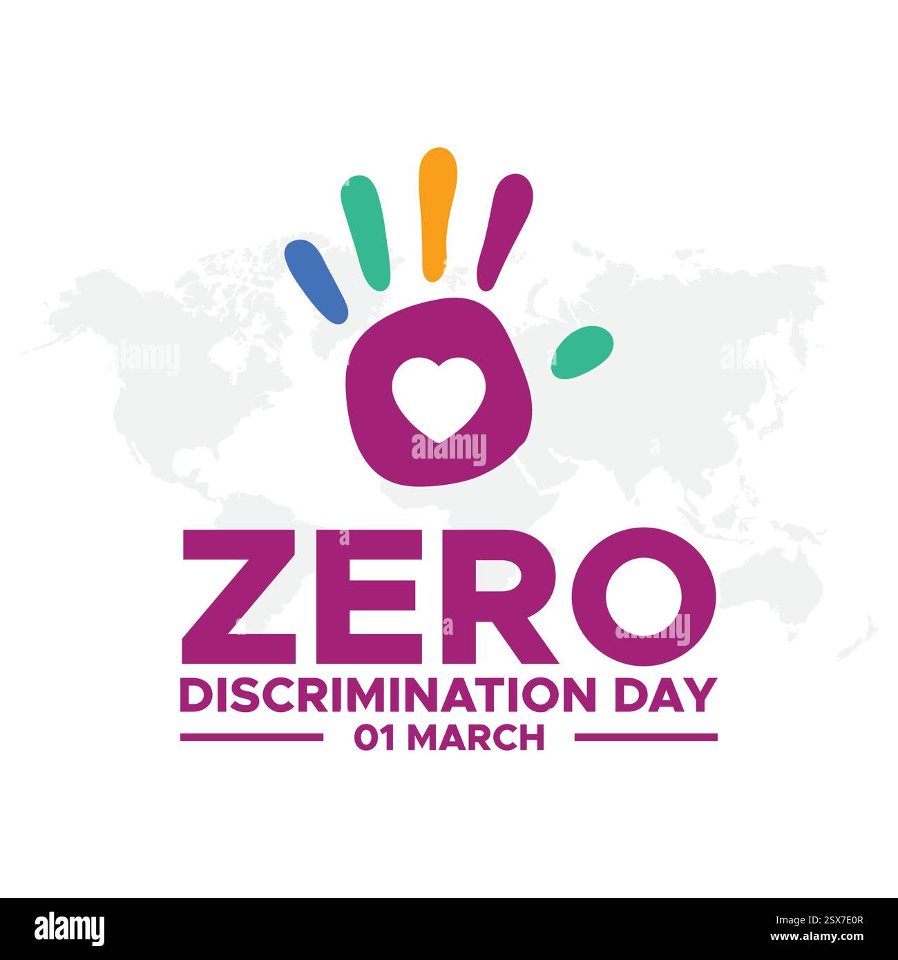 Giornata della discriminazione zero. Contesto concettuale di discriminazione zero. grafico vettoriale del giorno di discriminazione zero buono per la celebrazione del giorno di discriminazione zero Illustrazione Vettoriale