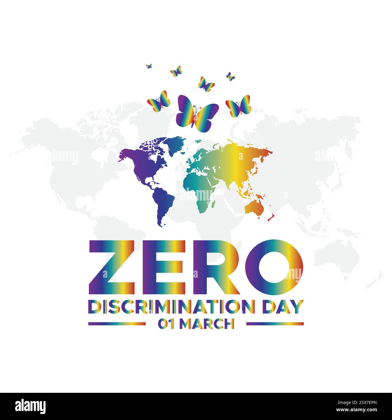 Giornata della discriminazione zero. Contesto concettuale di discriminazione zero. grafico vettoriale del giorno di discriminazione zero buono per la celebrazione del giorno di discriminazione zero Illustrazione Vettoriale