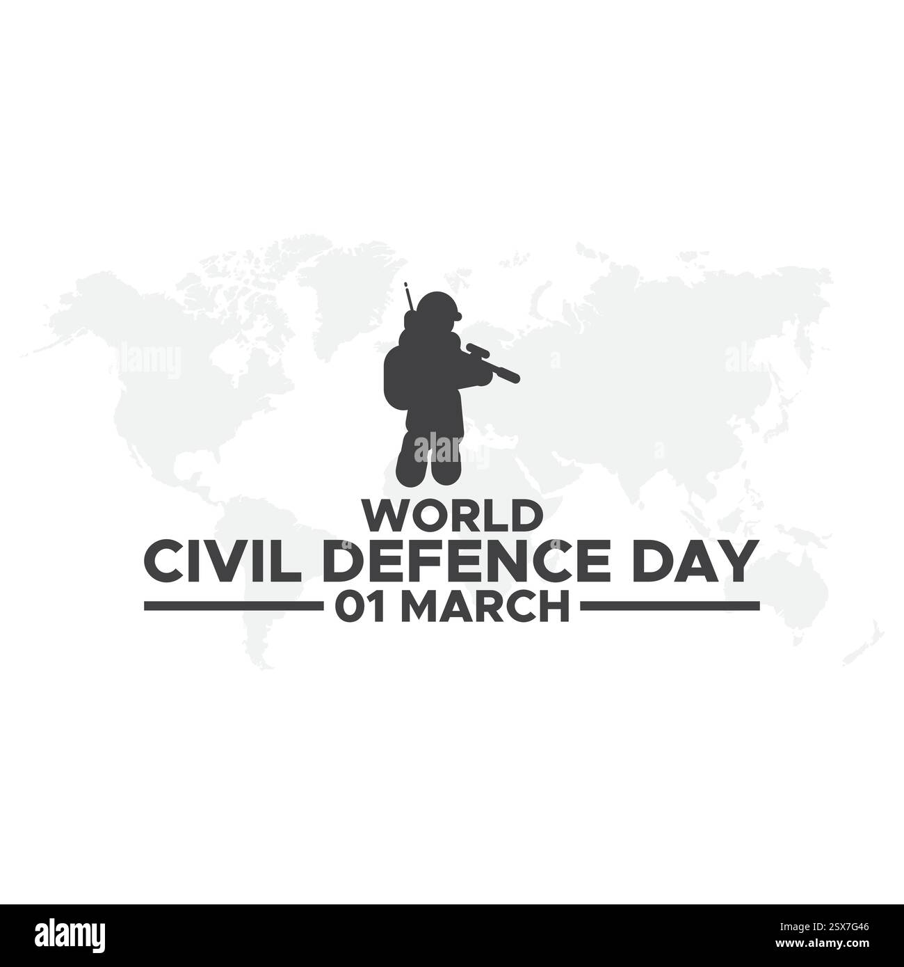 Giornata Mondiale della difesa civile, illustrazione vettoriale di saluto, giornata Mondiale della difesa civile, osservata il 1° marzo, sottolinea l'importanza del civile Illustrazione Vettoriale