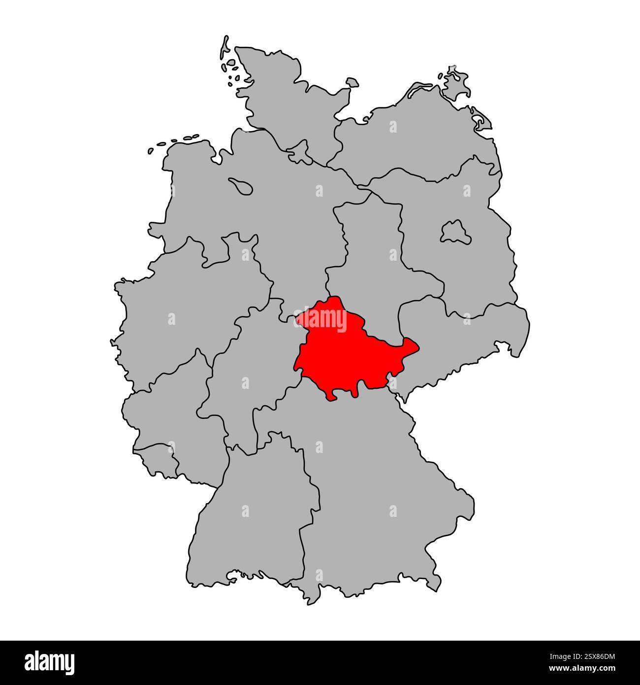 Germania mappa icona della Turingia, geografia concetto vuoto, grafico isolato sfondo vettoriale illustrazione . Illustrazione Vettoriale
